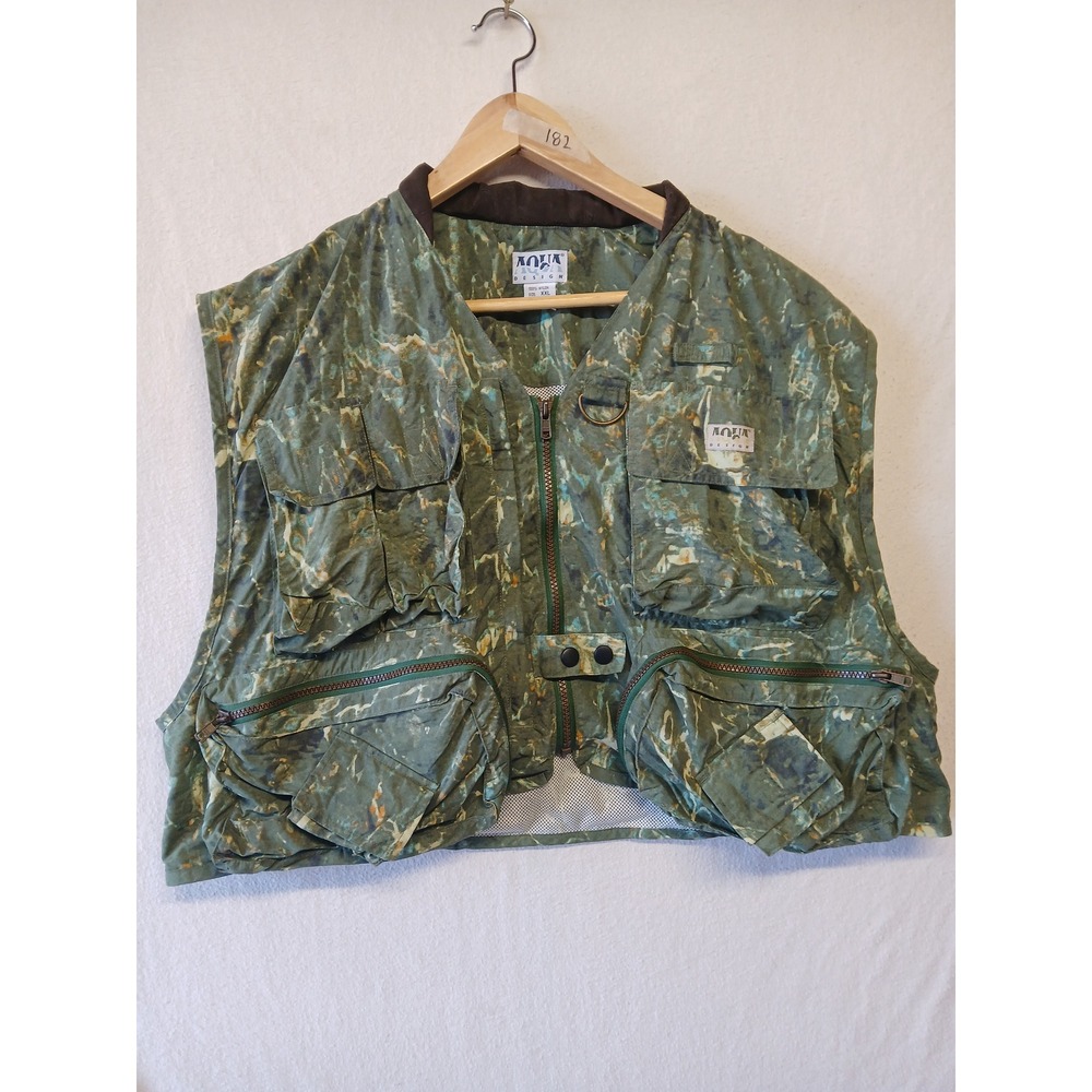 Aqua design camo fishing vest size xxl gorpcore